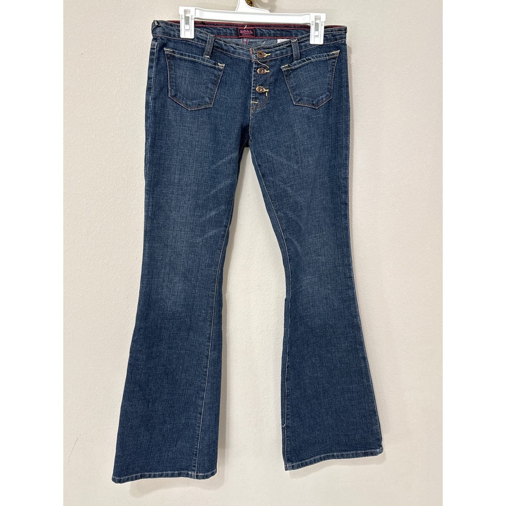 Von Dutch Flare Jeansβ Womens 29 Blue Low Rise Button Fly Kustom Made Y2K Denim